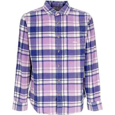 Benny Cord Geweven Heren Shirt Met Lange Mouwen L/s Paars Roze Multi