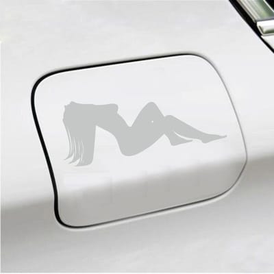 Bumpersticker - Dame - 7,3 X 18 - Licht Grijs