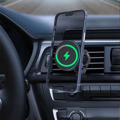 Magnetische Wireless Car Charger – 15W Snelladen – RGB Auto Houder – Type C Qi Telefoon – Navigatie Auto