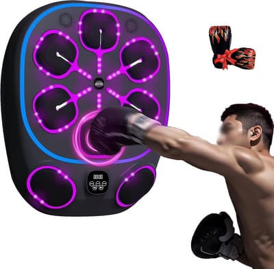 Muziek Boksapparaat - Slimme Boksmachine - Thuis Fitness - 9 Snelheden Instelbaar - Wandmontage - Zwart