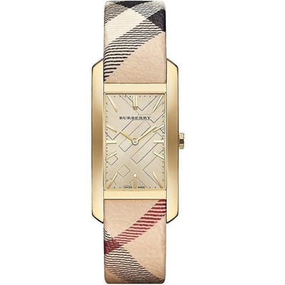 Burberry BU9407 25mm roestvrijstalen kast leren dameshorloge