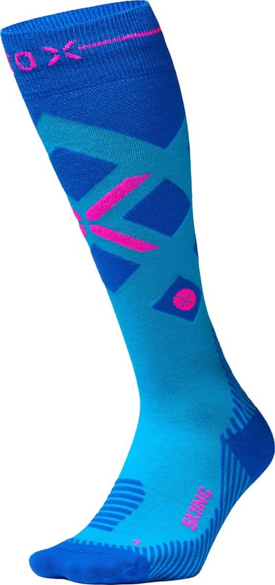 STOX Energy Socks Skisokken Dames - Compressiekousen - Merino Wol Sokken Turquoise - Ski & Snowboard Compressie Sokken - Maat S: 36-38 - 1 Paar