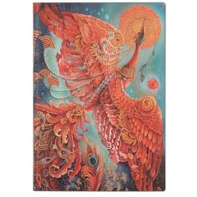 Paperblanks flexis cahier, uitvoering firebird mini, formaat 9,5 x 14 cm., gelinieerd