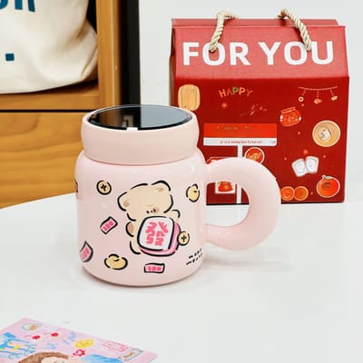 Cartoon Kat met Daji Dali Huishoudset Kleine Geschenkdoos Souvenir Mok Keramische Waterbeker met Grote Capaciteit 350ML