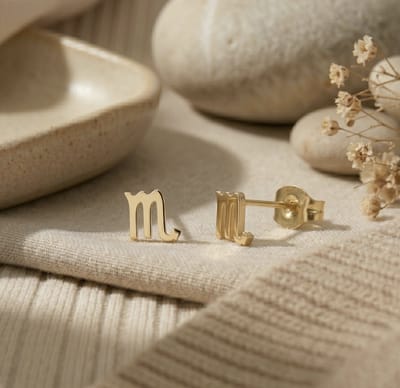 Maevi® Sterrenbeeld Oorbellen - Schorpioen / Scorpio - Kleur: Goud - 18K Goldplated / Verguld - Luxe Oorbellen - Sterrenbeeld / Zodiac - Hoge Kwaliteit - Verkleurt niet - Oorknopjes / Oorhanger - Incl. Luxe Cadeauverpakking - Gouden Oorbellen