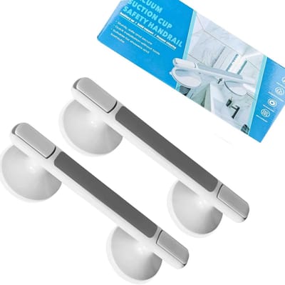 Handgreep met zuignap - Badkamergreep Douche - Veiligheid in Badkamer - Sterke Zuigkracht 120kg - 31 cm - Grijs