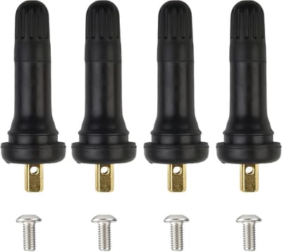 Set van 4 Vervangende Banden Druksensoren met Rubber Ventiel en Valve Inserts voor Betrouwbare Bandenspanning Monitoring