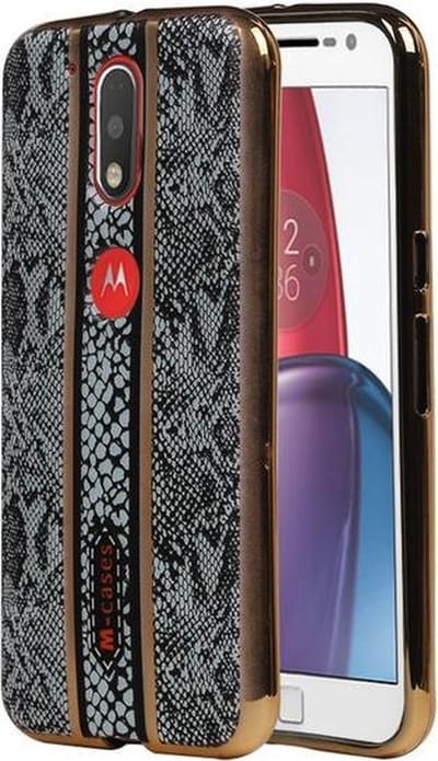 M-Cases Zwart Slang Design TPU hoesje voor Motorola Moto G4 / G4 Plus