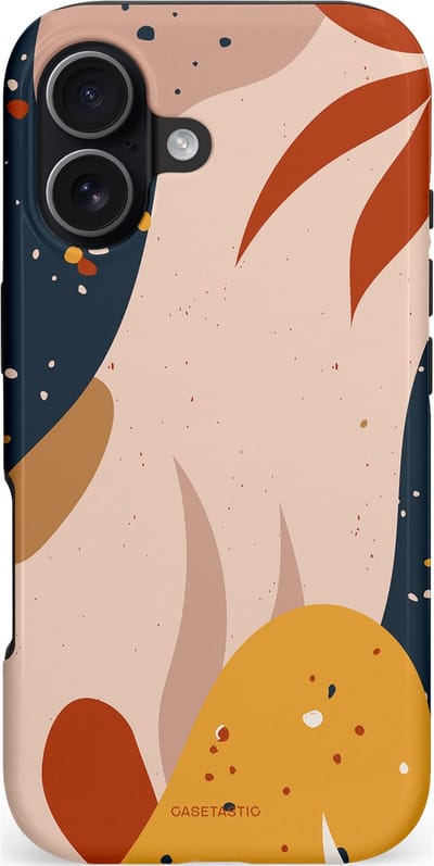 Casetastic hoesje geschikt voor Apple iPhone 17 - MagSafe - Dubbellaagse bescherming - Terravorm - Fashion Case - Zand Donkergrijs Perzik Okergeel