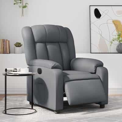 vidaXL - Fauteuil - verstelbaar - elektrisch - kunstleer - grijs