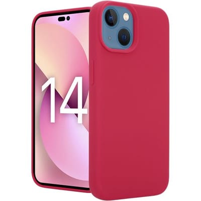 Coverzs telefoonhoesje geschikt voor Luxe Liquid Silicone case iPhone 14 Plus (rood) hoesje - silicone case - optimale bescherming - rood