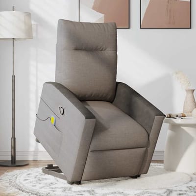 vidaXL - Sta-op-massagestoel - verstelbaar - stof - taupe