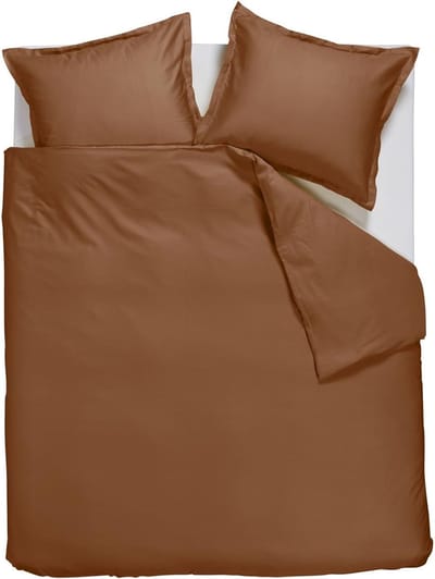 Ambiante Satin Uni dekbedovertrek - Tweepersoons - 200x200/220 cm - Bruin