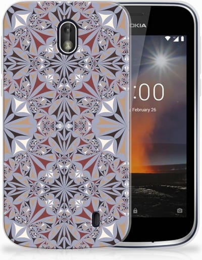 Nokia 1 TPU Siliconen Hoesje Flower Tiles