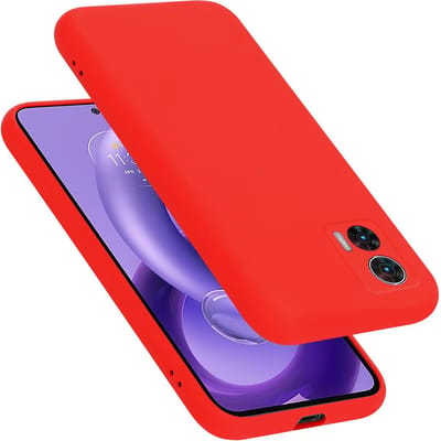 Cadorabo Hoesje geschikt voor Motorola EDGE 30 NEO in LIQUID ROOD - Beschermhoes gemaakt van flexibel TPU silicone Case Cover