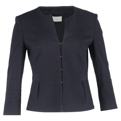 Boss by Hugo Boss Ongekragen Buttoned Blazer in Marineblauwe Katoen