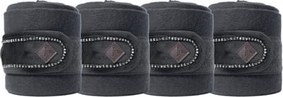 Polar fleece bandages velvet pearls zwart