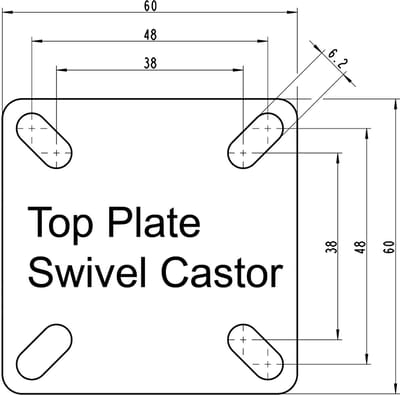 50 mm (2") roestvrijstalen zwenkwiel met grijs rubber, draaibaar, 80 kg, set van 2
