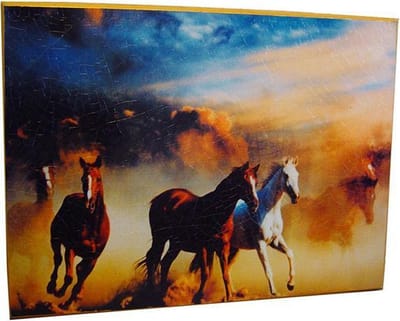 Pia Soft Toys - Paarden schilderij 29 cm x 39 cm