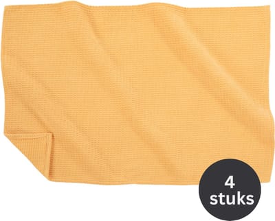 Tiseco - Theedoek SILO - SET/4 - handige ophanglus - 40x60 cm, geel