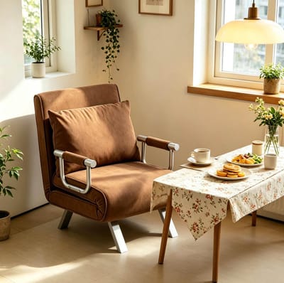STILVORA Fauteuil 65 x 69 x 82 cm - Handmatig Verstelbaar In 5 Standen En Omvormbaar Tot Ligstoel - Voor Woonkamer En Relaxhoek - Suèdelook Bruin