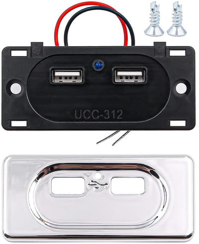 Dailygoody - 12 V USB Oplaadstation - Hoge Snelheid - Compact Formaat - Dual Outlet - Universele USB Power Charger - Geschikt voor Auto en Camper