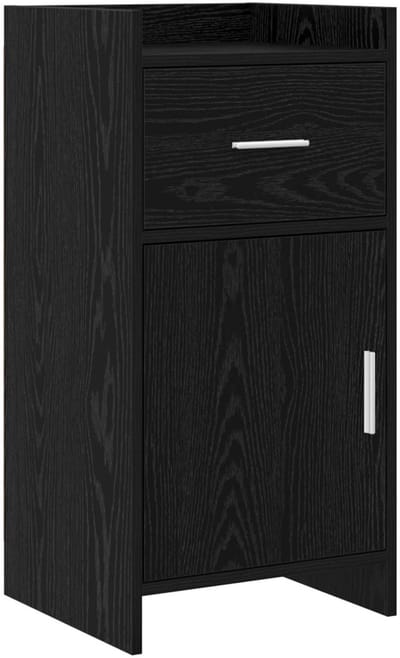 vidaXL - Dressoir - Zwart - eiken - 40 - x - 36 - x - 80 - cm - Bewerkt - hout
