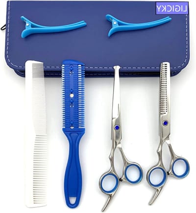 Professionele Veiligheid Haar Knip Schaar Set voor Kinderen - Ronde Punt, Roestvrij Staal, Thinning Shears voor Thuis en Salongebruik