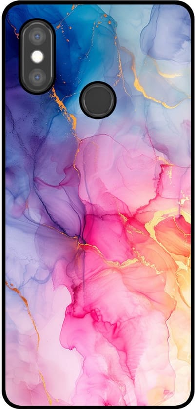 Smartphonica Telefoonhoesje Geschikt voor Xiaomi Mi 8 SE met marmer opdruk - TPU backcover case marble design - Regenboog geschikt voor Xiaomi Mi 8 SE