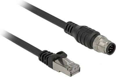 M12 8-pins A-gecodeerd - RJ45 industriële netwerkkabel - CAT5e / PVC - 1 meter
