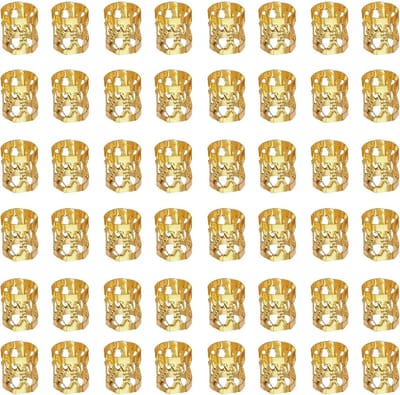 50x Verstelbare Aluminium Haarringen voor Dreadlocks en Vlechten - Goudkleurig