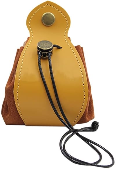Dailygoods- Opbergtas Universeel - Lederen Zak voor Dobbelstenen - Portemonnee - Kleine Accessoires - Trekkoord - Handgemaakt Suède - Dobbelzak