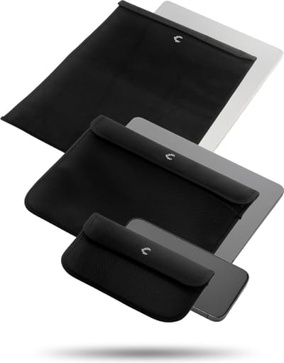 Comsecure® - Signaal Blokkerende Hoes - Laptop - Tablet - Telefoon & Autosleutel - Alles-in-één pakket - Anti Diefstal - Faraday - Keyless Entry - Dubbele Signaal Blokkerende Stof