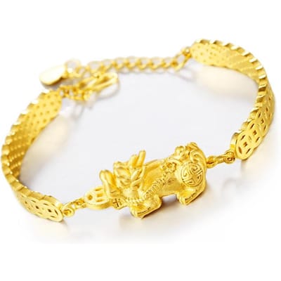 Messing Verguld 18K Zandgoud Pixiu Armband beige