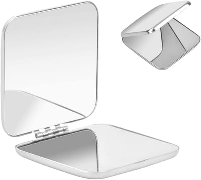 Draagbare Ronde Make-up Spiegel van RVS, Compact en Lichtgewicht, Ideaal voor Reizen en Dagelijks Gebruik