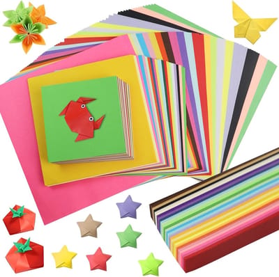 Origami Papier Set met 940 Vellen in 20 Kleuren, Dubbelzijdig 70gsm voor Creatieve Projecten, Knutselen en DIY Activiteiten