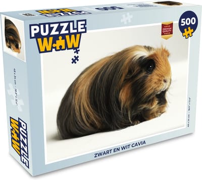 Puzzel Zwart en wit cavia - Legpuzzel - Puzzel 500 stukjes