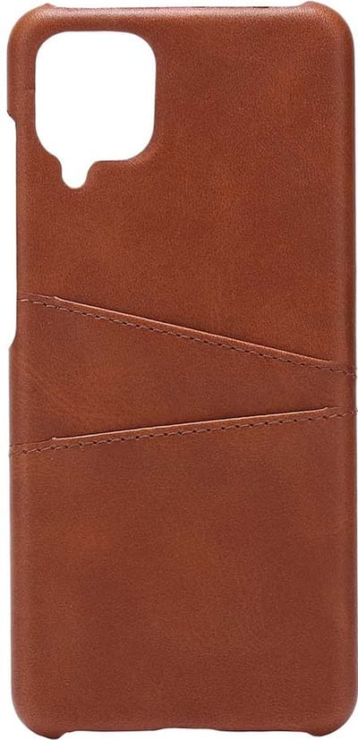 Shop4 - Geschikt voor Samsung Galaxy A22 4G Hoesje - Harde Back Case Cabello met Pasjeshouder Bruin
