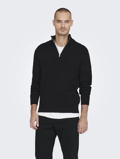 Only & Sons Trui Onsphil Reg 12 Cotton Half Zip Knit 22023210 Black Mannen Maat - XS