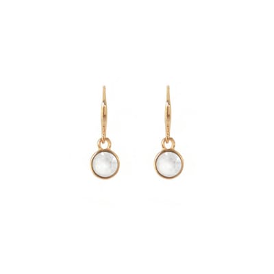 Oorhangers white midi - snow white - Swarovski - verguld - Bliss Label