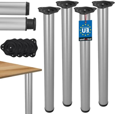 Tafelpoten Set - Meubelpoten Onderstel - Meubels Maken - In Hoogte Verstelbaar - 71-74 cm - Zilver