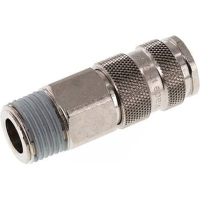 Gehard staal DN 7.8 Luchtkoppeling Snelkoppeling R 1/2 inch Buitendraad - CLS7-M-STN-BL-012