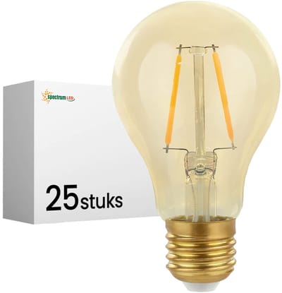 Spectrum LED Lamp E27 2W 230V - 240 Lumen - 2400K Warm wit - Gezellig licht - Energiezuinig - 25 stuks