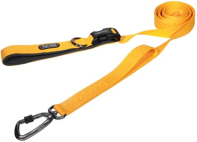 Boondog Hondenriem 2.0m - Verstelbaar - Extra Sterke Nylon Riem - Meer Controle - Comfortabele Grip - Karabijnhaak - Yellow - Maat S