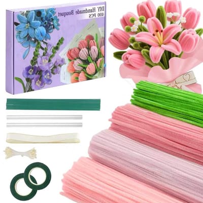 Kleurrijke Bloem Pijpenragers - 400 Stuks Chenille Borstels voor Creatieve DIY Decoraties en Ambachten