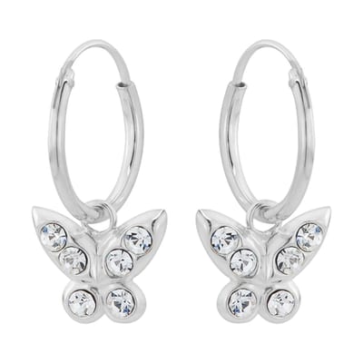 WeLoveSilver - zilveren oorringen - vlinderhanger - 925 zilver