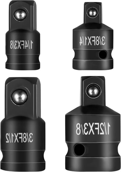 Set van 4 Socket Adapters voor Ratels en Steeksleutels - 1/4 naar 3/8 en 1/2 naar 3/8 - Ideaal voor Klussen, Onderhoud en Reparaties