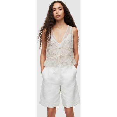 AllSaints Robyn Emb Top Off White Size: 16 | Blouses Outlet | Dames | Wit