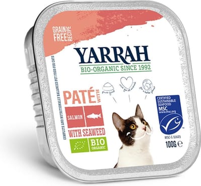 Yarrah Katten Natvoer - Kuipje Wellness Paté - Garnaal Zalm Omega 3 - 100 GR NL-BIO-01