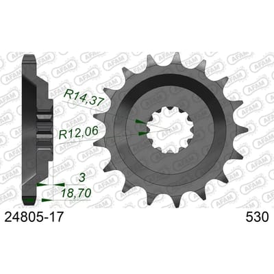 Stalen motortandwiel voor Afam 530 17 dents